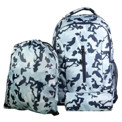 BAGTROTTER Set de sac à dos, sac gym et trousse Bagtrotter Bleu Camouflage