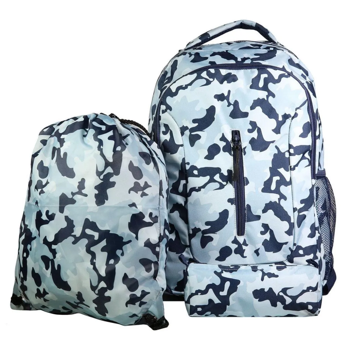 BAGTROTTER Set de sac à dos, sac gym et trousse Bagtrotter Bleu Camouflage
