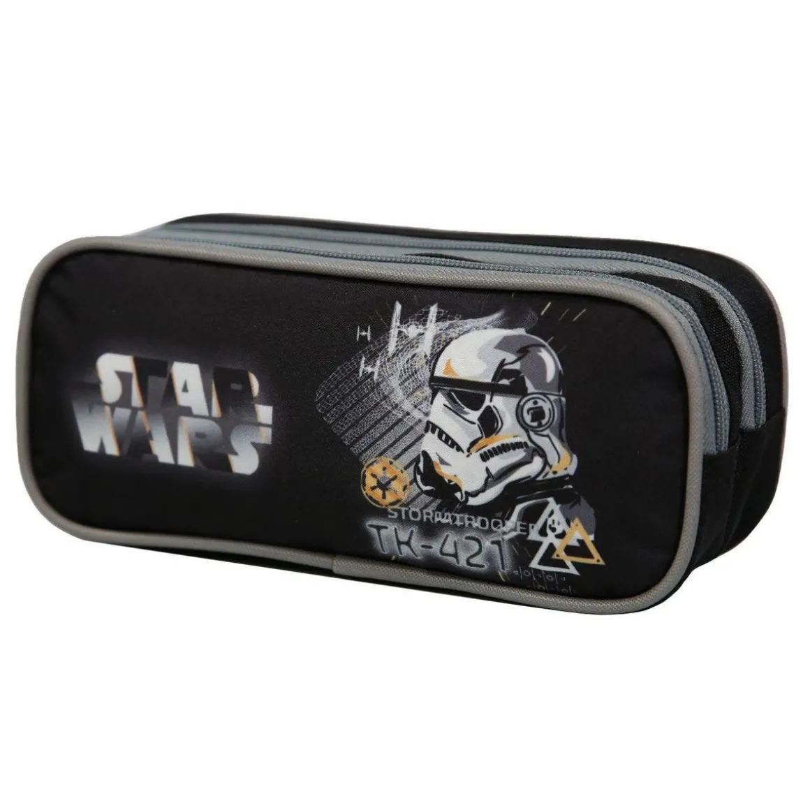 BAGTROTTER Trousse scolaire 2 compartiments Disney Star Wars Noire