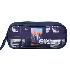BAGTROTTER Trousse scolaire 2 compartiments Offshore City Ville Bleue
