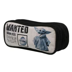 BAGTROTTER Trousse scolaire 2 compartiments Disney Star Wars / The Mandalorian Baby Yoda Noire