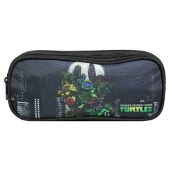 BAGTROTTER Trousse scolaire 2 compartiments Tortues Ninja Noire