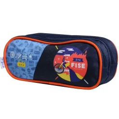 BAGTROTTER Trousse scolaire 2 compartiments Fise BMX Bleue