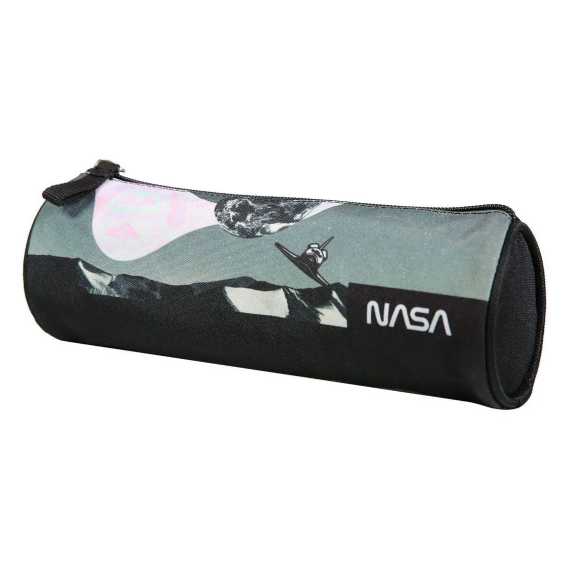 BAGTROTTER Trousse scolaire ronde Nasa Gris