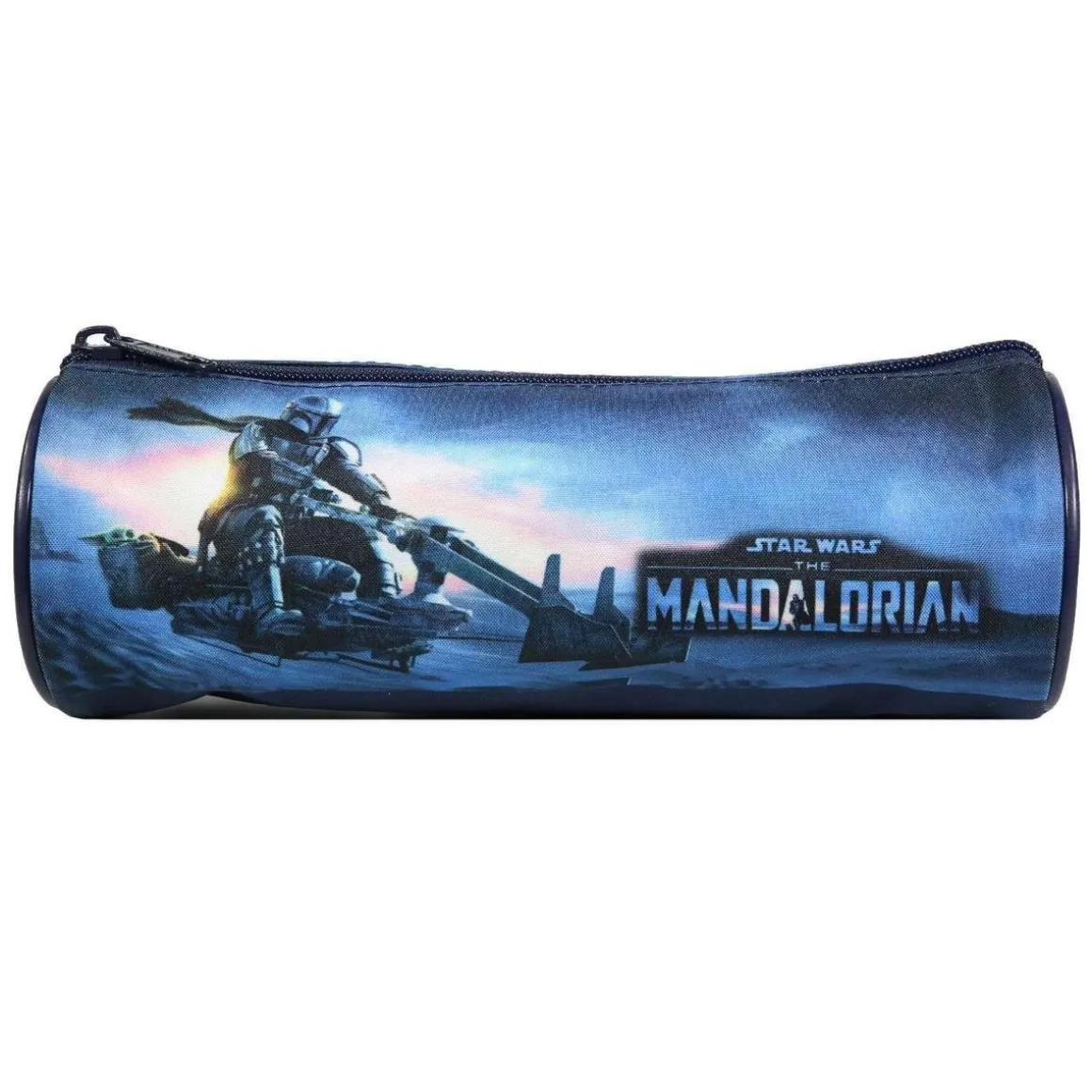BAGTROTTER Trousse scolaire ronde Disney Star Wars / The Mandalorian Bleue