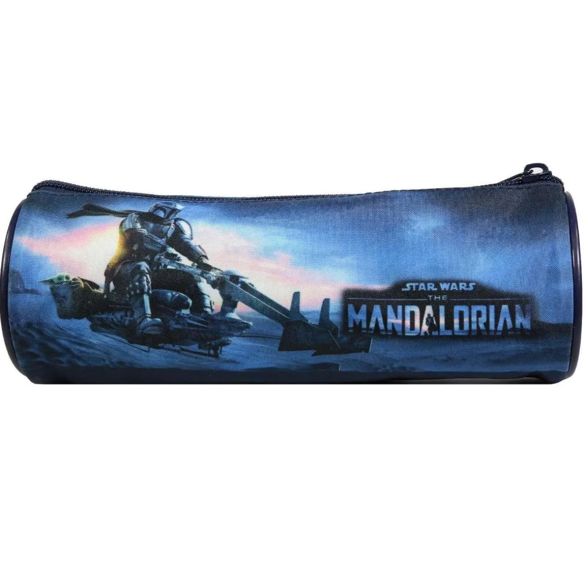 BAGTROTTER Trousse scolaire ronde Disney Star Wars / The Mandalorian Bleue
