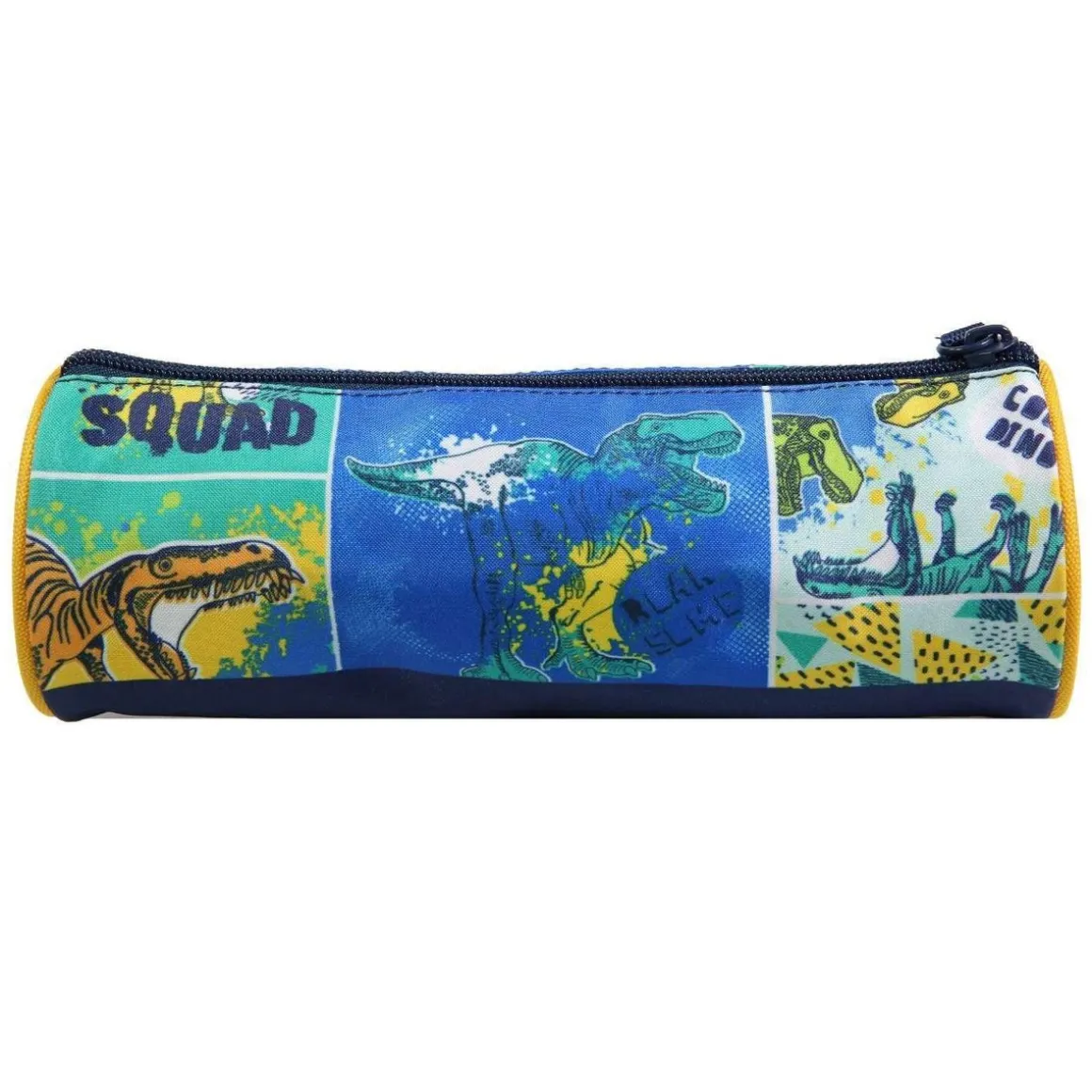 BAGTROTTER Trousse scolaire ronde Phileas Bleue Dinosaure