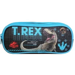 BAGTROTTER Trousse scolaire 2 compartiments Jurassic World Noir T-Rex