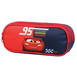 BAGTROTTER Trousse scolaire 2 compartiments Disney Cars Rouge et bleu