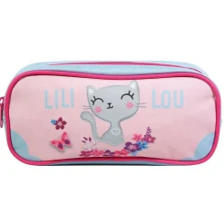 BAGTROTTER Trousse scolaire rectangulaire Lili Lou Rose