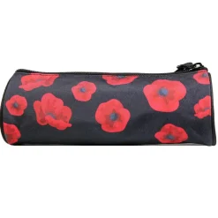 BAGTROTTER Trousse scolaire ronde Offshore Noir Coquelicots