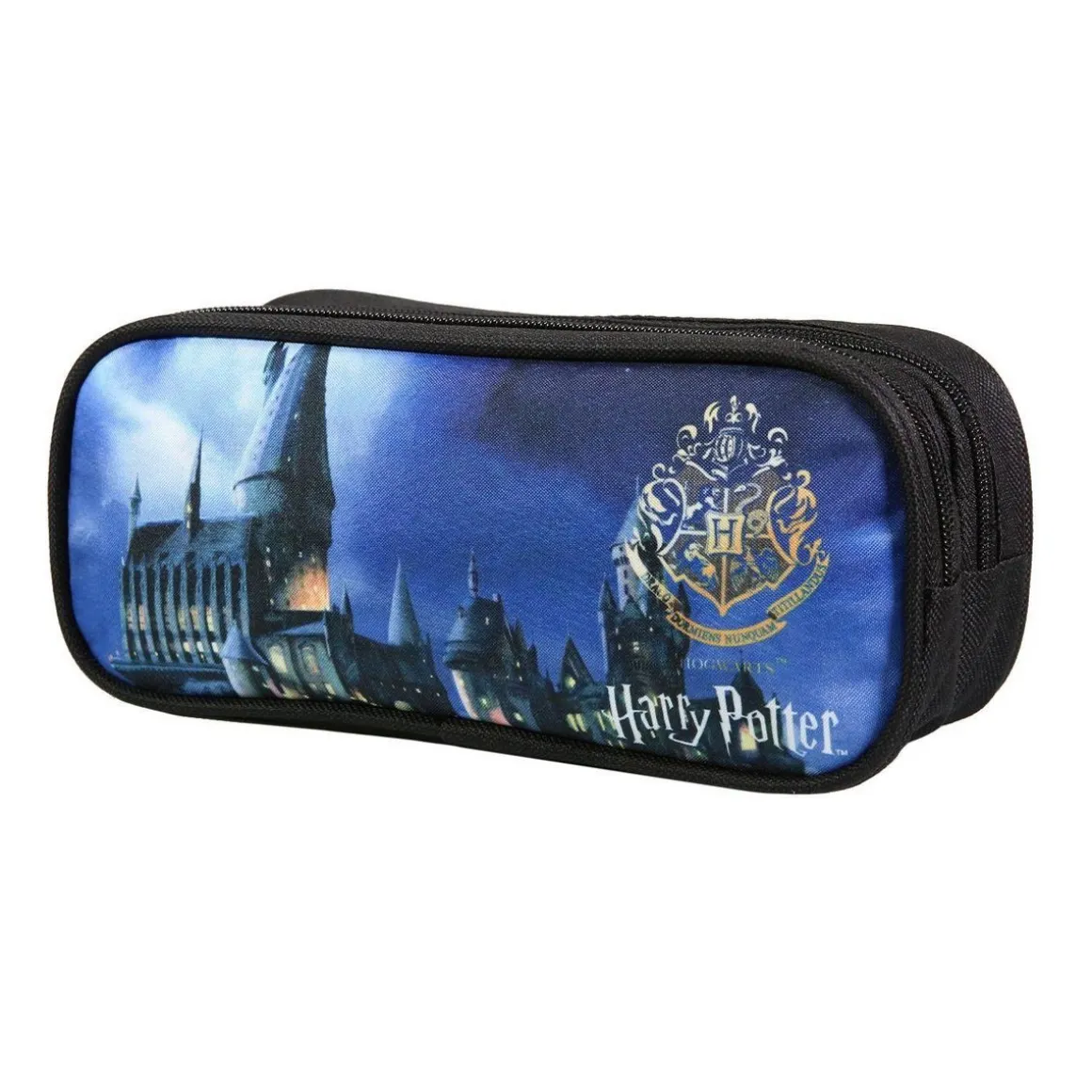 BAGTROTTER Trousse scolaire 2 compartiments Harry Potter Noire