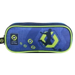 BAGTROTTER Trousse scolaire 2 compartiments Ligue 1 Football Bleue