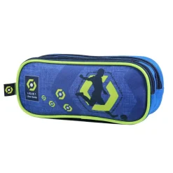 BAGTROTTER Trousse scolaire 2 compartiments Ligue 1 Football Bleue