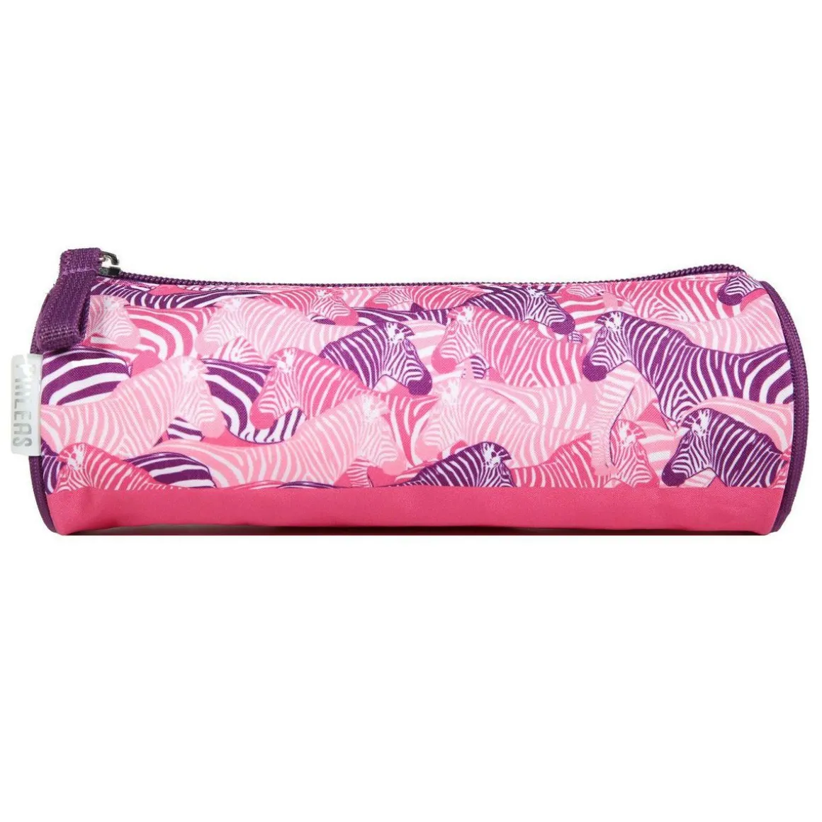 BAGTROTTER Trousse scolaire ronde Phileas Rose Zèbre