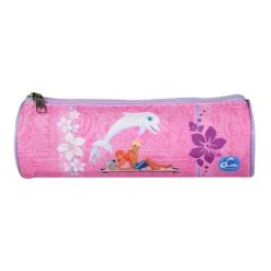 BAGTROTTER Trousse scolaire ronde Oum Le Dauphin Rose