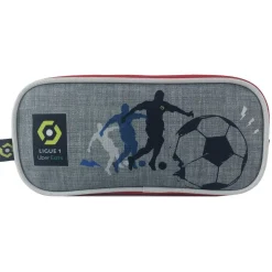 BAGTROTTER Trousse scolaire rectangulaire Ligue 1 Uber Eats Football Grise