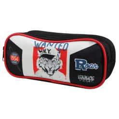 BAGTROTTER Trousse scolaire 2 compartiments Vorax Tigre Noire