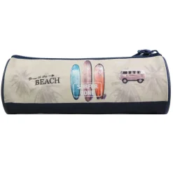 BAGTROTTER Trousse scolaire ronde Offshore Beige Van & Surf