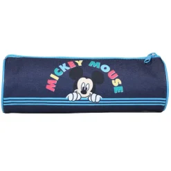 BAGTROTTER Trousse scolaire ronde Mickey Bleue Rayures