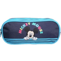 BAGTROTTER Trousse scolaire 2 compartiments Disney Mickey Bleue