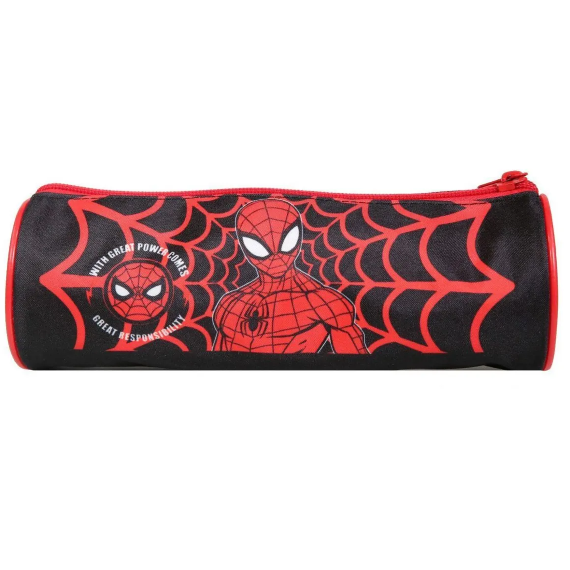 BAGTROTTER Trousse scolaire ronde Marvel Spider-Man Noire Toile d'araignée