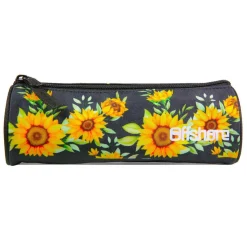 BAGTROTTER Trousse scolaire ronde Offshore Noir Tournesols