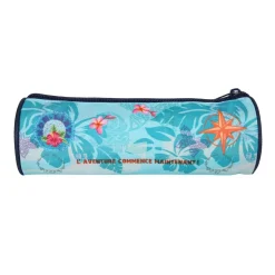 BAGTROTTER Trousse scolaire ronde Koh Lanta Turquoise
