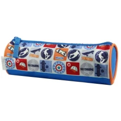BAGTROTTER Trousse scolaire ronde Phileas Bleue Skate