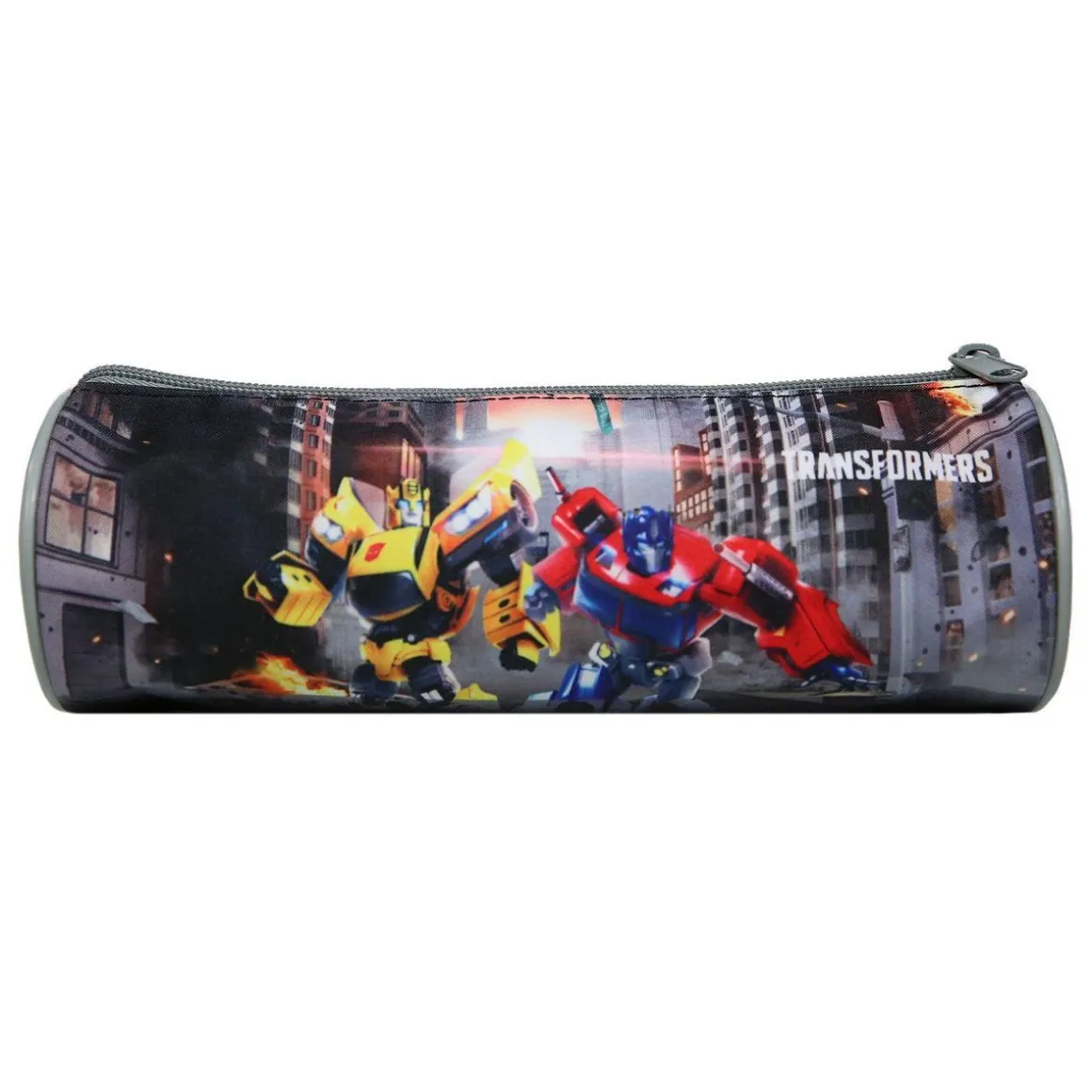BAGTROTTER Trousse scolaire ronde Transformers Grise