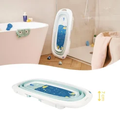 Baignoire Bébé Pliable Badabulle - Ultra Compact - Pieds Antidérapants - Témoin Chaleur - 35L