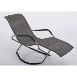 Bain de soleil pliant à bascule - Noir chiné - ELLYPSE