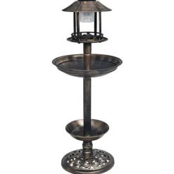 Bain decoratif pour oiseaux a LED a energie solaire Plastique