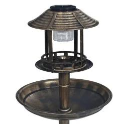 Bain decoratif pour oiseaux a LED a energie solaire Plastique