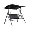 Balancelle de jardin pour deux personnes balancelle structure en acier. assise en textilène avec auvent inclus en polyester 160g/m2