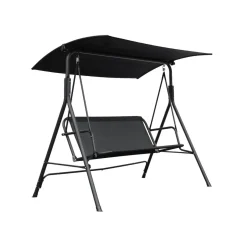 Balancelle de jardin pour deux personnes balancelle structure en acier. assise en textilène avec auvent inclus en polyester 160g/m2
