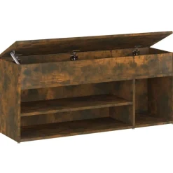 Banc a chaussures Chene fume 105x30x45 cm Bois d'ingenierie