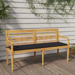 Banc Batavia avec coussin anthracite 150 cm Bois de teck massif