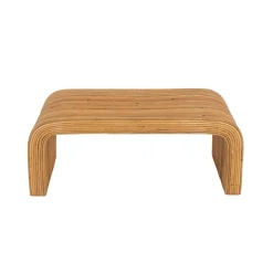 Banc. bout de lit en rotin naturel. 100cm. bords arrondis. L 100 x P 45 x H 40cm