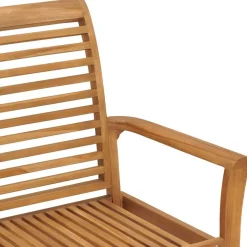 Banc de jardin avec coussin a carreaux rouge 112 cm Teck massif