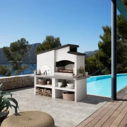 Barbecue - four combiné fixe charbon - En pierre - NEW ZEALAND 2