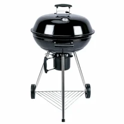 Barbecue charbon de bois Ø57cm - Georges - Noir émaillé. barbecue avec aérateurs. émaillé. fumoir. récupérateur de cendres