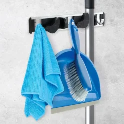 Barre 2 Crochets & 3 Patères Accroche 26cm Gris