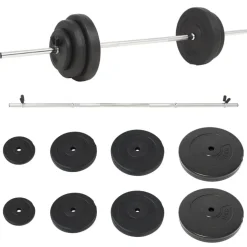 Barre d'halteres avec plaques 60 kg