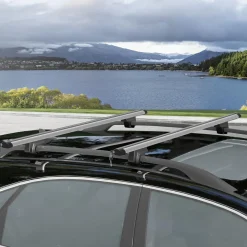 Barres de toit de voiture verrouillables 2 clés fournies dim. 135L x 5,5l x 7H cm aluminium noir