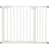 Barrière de sécurité animaux réglable 76-103L cm - porte 2 verrouillages, ouverture 2 sens - acier ABS blanc