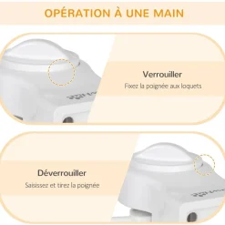 Barrière de sécurité barrière animaux rétractable automatique 1,65L x 0,85H m teslin alu. PVC blanc