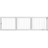 Barrière de sécurité chien 3 panneaux rétractable autoportante dim. 71-190L x 38,5l x 56H cm bois blanc