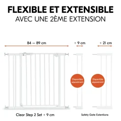 Barrière de sécurité Clear Step? Set 2 +9 cm Blanc