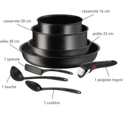Batterie de cuisine 8 pièces tous feux dont induction DARKSTONE